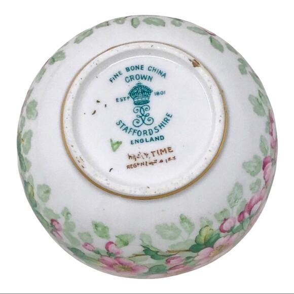 Stafford Shire Porcelain Floral and Gold Mini Creamer & Sugar Bowl - Picture 7 of 7